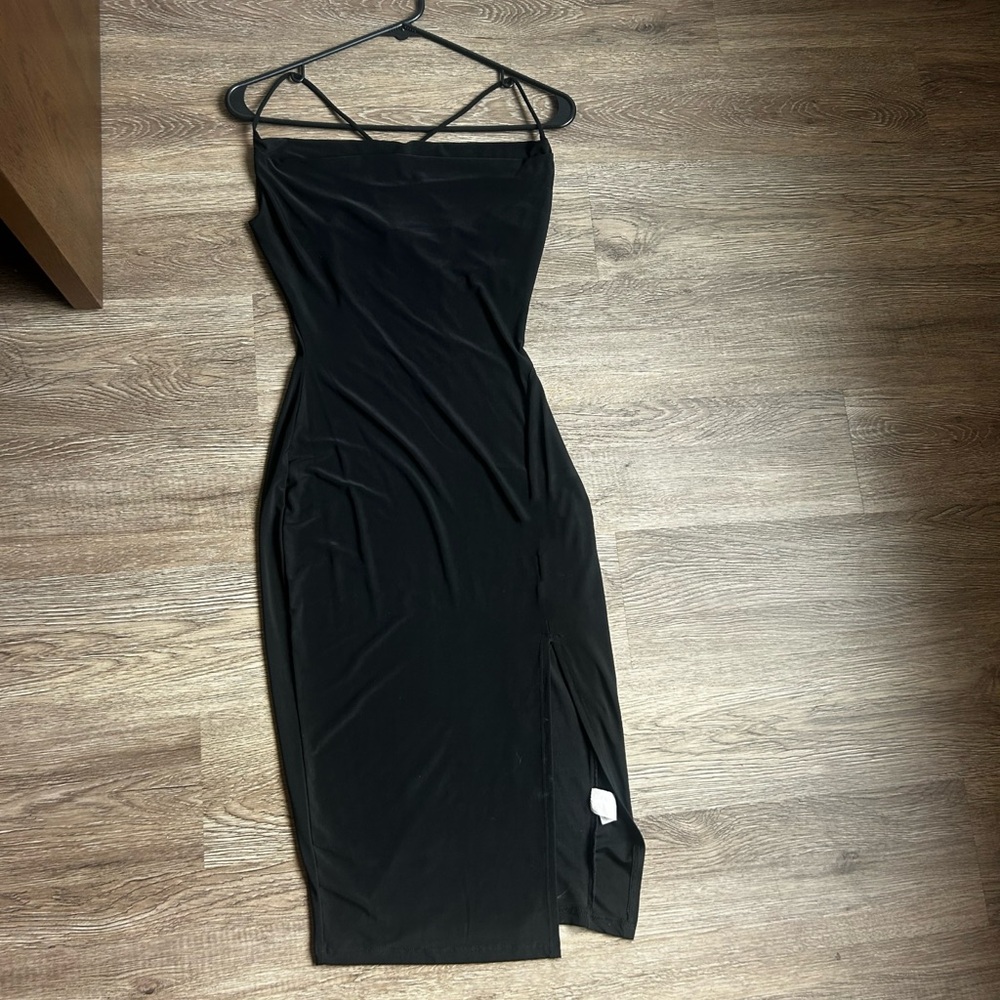 Black cowl neck mid/knee length dress from Windsor
